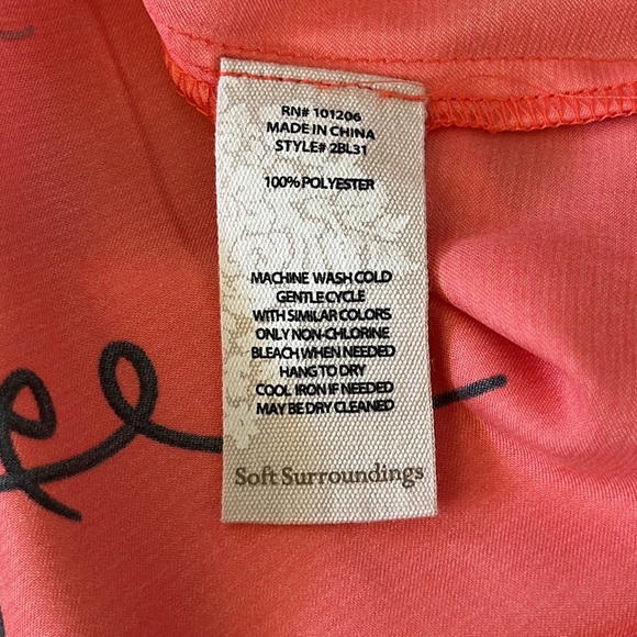 Soft Surroundings Floral Polynesian Dress Orange Medium - Picture 9 of 9